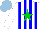 Silk - White,blue stripes ,green star, light blue cap