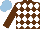 Silk - Brown, white diamonds, light blue cap