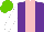 Silk - Purple, pink stripe ,white sleeves, light green cap