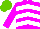 Silk - Magenta, white zigzag chevrons, light green cap