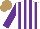 Silk - White, purple stripes, purple sleeves, light brown cap