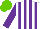 Silk - White, purple stripes, purple sleeves, light green cap