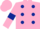 Silk - Pink, Dark Blue spots and armlets