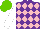 Silk - Purple, pink diamonds,white sleeves, light green cap