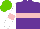 Silk - Purple, pink hoop,white sleeves, pink armlets, light green cap