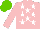 Silk - Pink, white stars, light green cap