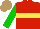 Silk - Red, yellow hoop, green sleeves, light brown cap