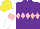 Silk - Purple, pink diamond hoop,white sleeves, pink armbands, yellow cap