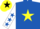 Silk - ROYAL BLUE,yellow star,white sleeves,royal blue stars,yellow cap,black star