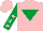 Silk - Pink, emerald green inverted triangle, emerald green sleeves, pink stars