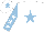 Silk - white, light blue star, sleeves with white stars, white cap with light blue star