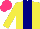 Silk - Yellow,navy stripe, hot pink cap