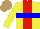 Silk - Yellow, red stripe, blue hoop, light brown cap