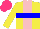 Silk - Yellow, pink stripe, blue hoop, hot pink cap