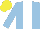 Silk - Light blue, white stripe, yellow cap