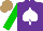 Silk - Purple, white spade, green sleeves, light brown cap