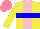 Silk - Yellow, pink stripe, blue hoop, salmon cap