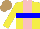 Silk - Yellow, pink stripe, blue hoop, light brown cap