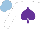 Silk - White, purple spade, light blue cap