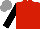 Silk - Red,white square,black sleeves, grey cap