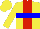 Silk - Yellow,red stripe, blue hoop, yellow cap