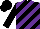 Silk - black, purple diagonal stripes,black sleeves and cap
