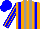 Silk - Orange, grey stripes, blue braces, orange sleeves, grey stripes, blue stripe, stripes cap