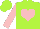 Silk - Lime green, pink heart, pink sleeves, lime cap