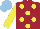 Silk - Maroon,yellow spots, sleeves, light blue cap