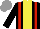 Silk - Black, red stripes, yellow stripe, grey cap