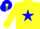 Silk - Yellow, Blue star, Yellow sleeves, Blue cap, Yellow tassel