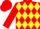 Silk - Red and Yellow diamonds, Red cap