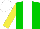 Silk - Green, white stripe, yellow sleeves, white cap