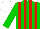 Silk - Green, red stripes, white cap