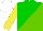 Silk - Green,light green diagonal halves, yellow sleeves, white cap