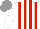Silk - White, red stripes, grey cap