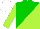 Silk - Green, lime diagonal halves, lime sleeves, white cap