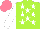 Silk - Lime, white stars, sleeves, salmon cap