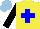 Silk - Yellow, blue cross, black sleeves, light blue cap