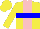 Silk - Yellow, pink stripe, blue hoop, yellow cap