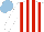 Silk - White, red stripes, light blue cap