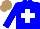 Silk - Blue, white cross, light brown cap