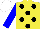 Silk - Yellow, black spots, blue sleeves, white cap