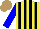 Silk - Yellow, black stripes, blue sleeves, light brown cap