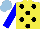 Silk - Yellow, black spots, blue sleeves, light blue cap