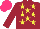 Silk - Maroon, yellow stars, hot pink cap