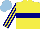 Silk - Yellow, navy hoop,stripes sleeves, light blue cap