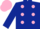 Silk - Dark Blue, Pink spots, Pink cap