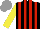 Silk - Black, red stripes ,black sleeves,yellow arm hoop, grey cap