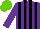 Silk - Purple, black stripes, white sleeves ,purple arm hoop, light green cap